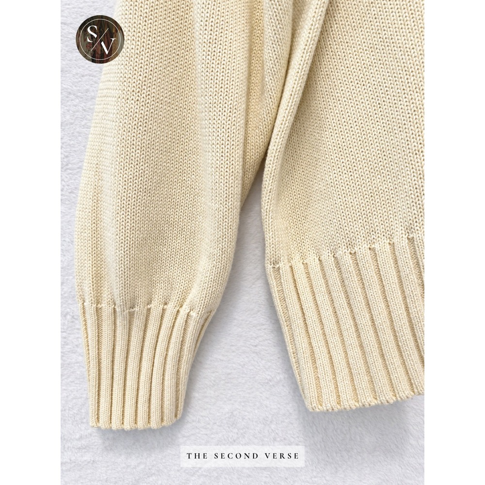 Primark Womens Large Cream Oversized Crewneck Sweater Minimalist Slouchy - Picture 4 of 9